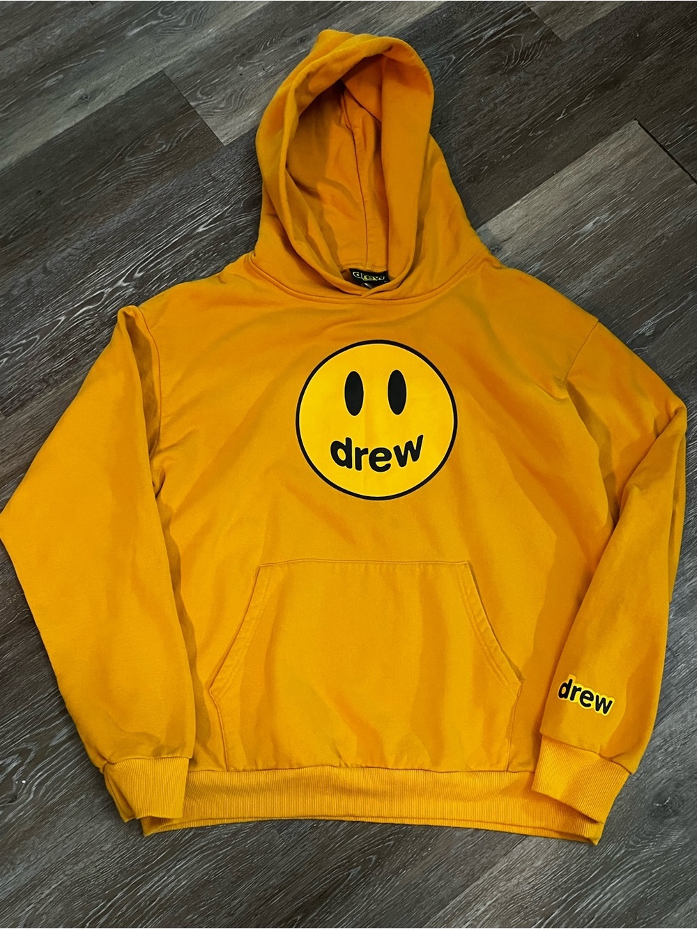 Justin Bieber Streetwear Drew House Mascot Hoodie Yellow Size Large - Picture 3 of 13